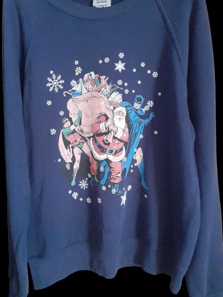 DC Comics Originals Mens Batman Robin Santa Sweatshirt Christmas Navy - Small - Picture 8 of 9